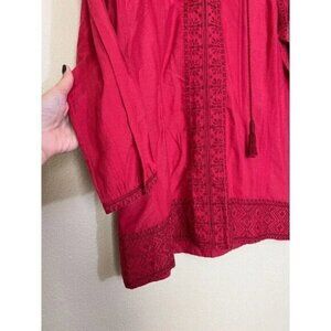 Women's Top Size XXS Red Embroidered 4